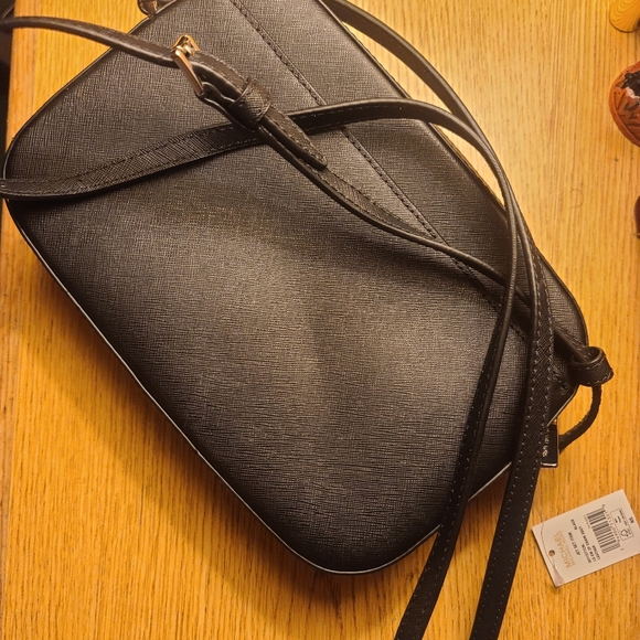 *SOLD* Michael Kors Jet Set Large Saffiano Leather Crossbody Bag Jet Black Set - Picture 5 of 12